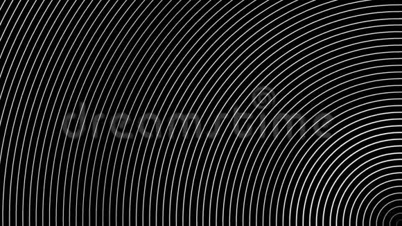 黑色背景下白色半环的几何抽象视频的预览图