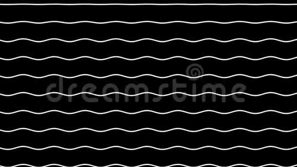 在黑色背景下升起的波浪状白线曲线动画视频的预览图