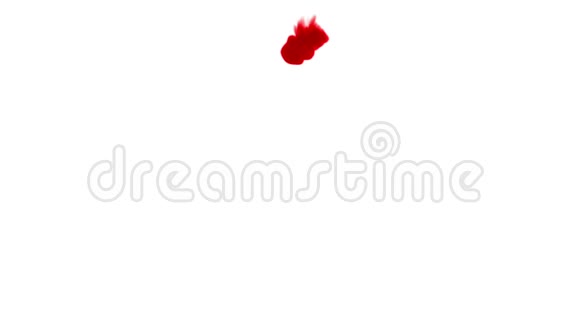 红墨水在白色背景上溶解在水中用Luma哑光计算机仿真的三维渲染V3一个流量视频的预览图
