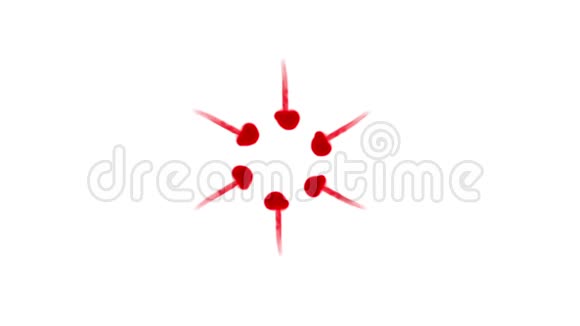 红墨水在白色背景上溶解在水中用Luma哑光计算机仿真的三维渲染大量的墨水流动视频的预览图