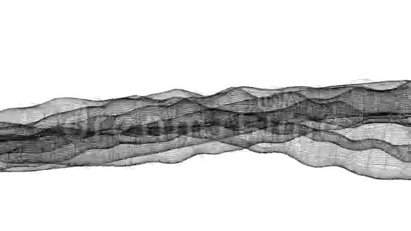 抽象的线框线条呈波纹状可用作哑光面膜视频的预览图