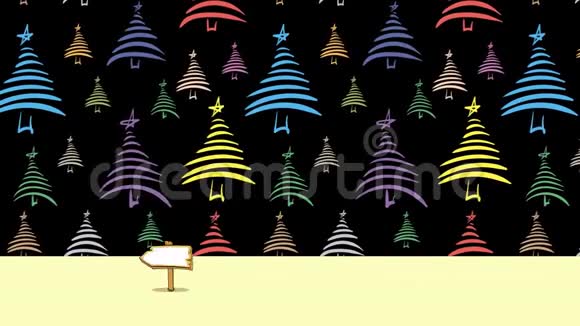 空路牌和彩色杉树视频的预览图