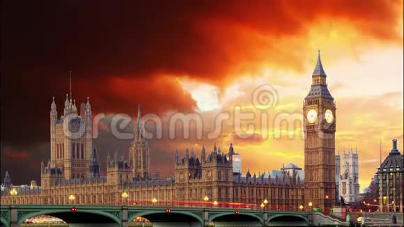 英国伦敦大本钟议会大厦视频的预览图