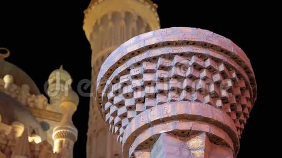 萨哈巴清真寺在旧市场的夜晚埃及沙姆沙伊赫视频的预览图