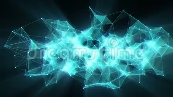神经丛网络转换为蓝色霓虹灯文字的动画欢迎视频的预览图