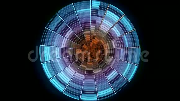 黑色背景上的抽象迪斯科球动画彩色渐变迪斯科球与反射高光旋转视频的预览图