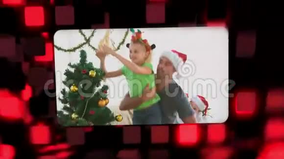 关于家庭一起庆祝圣诞节的蒙太奇视频的预览图