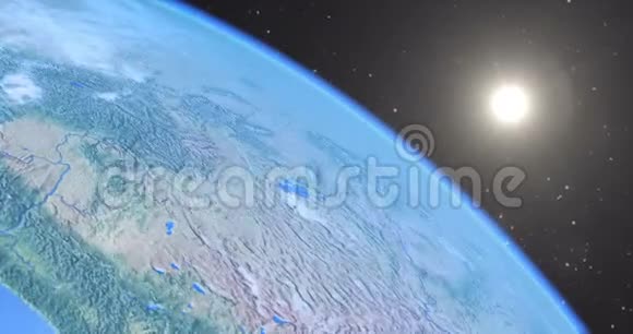 CG镜头快速飞越地球视频的预览图