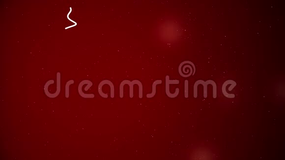 雪花飘落的圣诞树动画红色背景视频的预览图