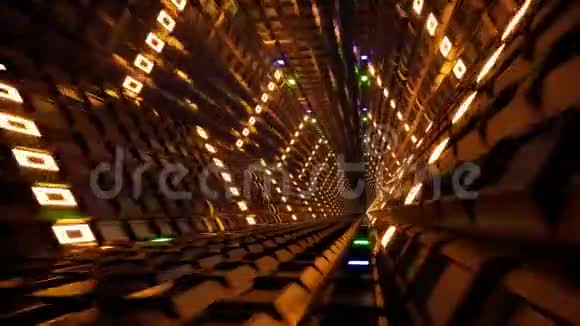 3D荧光紫外线发光霓虹灯隧道视频的预览图