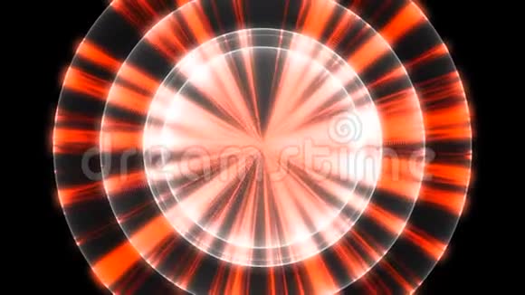 几个球体的抽象动画色彩鲜艳的霓虹灯线在黑色上以波浪色线围成圆圈移动视频的预览图