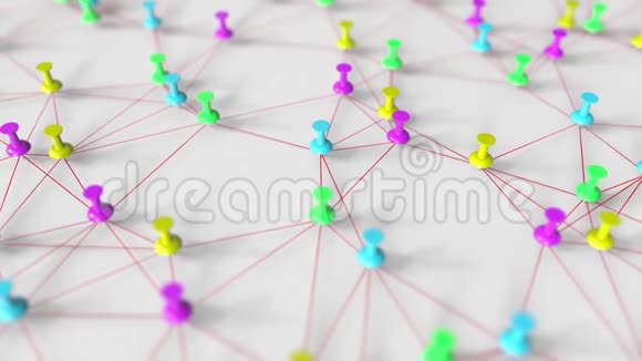 多彩推和线程网络模型一个脚板概念三维动画视频的预览图