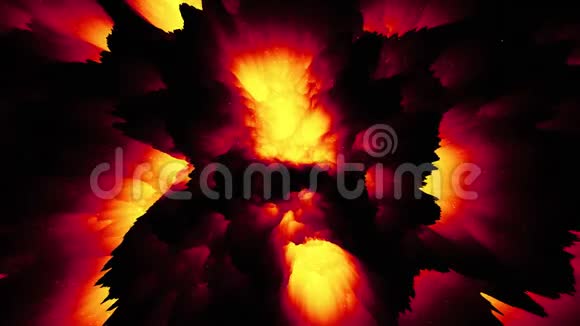 抽象的炽热岩浆熔岩背景地狱背景暗物质视频的预览图