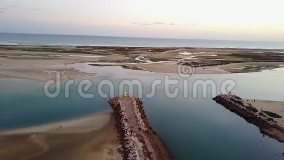 葡萄牙阿尔加维Fuseta独特的Formosa空中景观视频的预览图