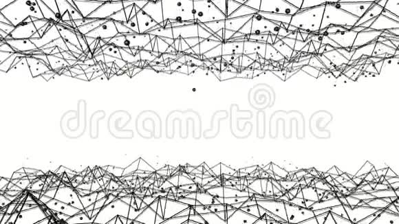黑色三维网格球体在白色背景上慢慢变形3D渲染视频的预览图
