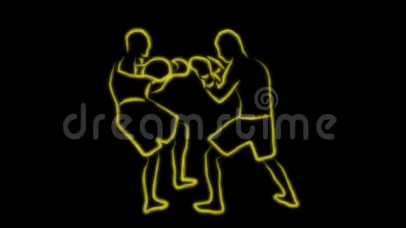 两个拳击手对抗卡通动画视频的预览图