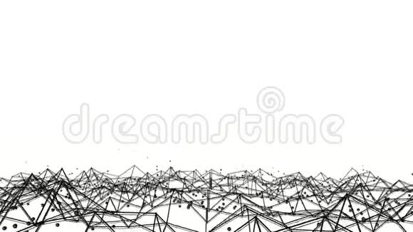 黑色三维网格球体在白色背景上慢慢变形3D渲染视频的预览图