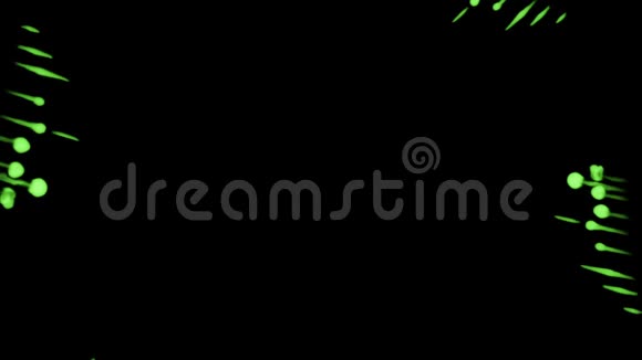 绿色墨水溶解在水中的黑色背景与卢马哑光计算机仿真的三维渲染V1视频的预览图