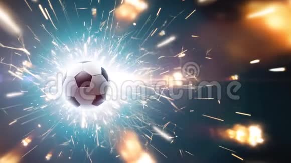 足球足球有火花的戏剧性足球背景视频的预览图