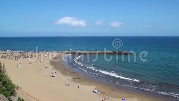 加那利群岛美丽的海滩全高清视频的预览图