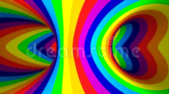 彩色条纹旅游洞三维插图视频的预览图