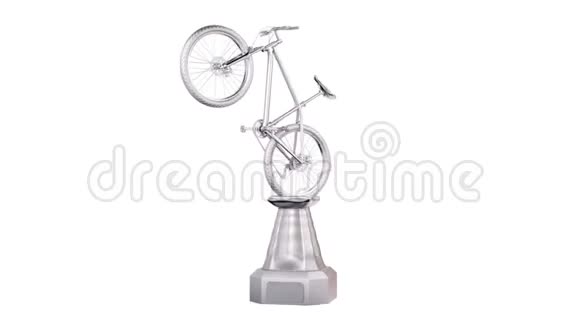 无限旋转的山地自行车银奖杯正面景观视频的预览图
