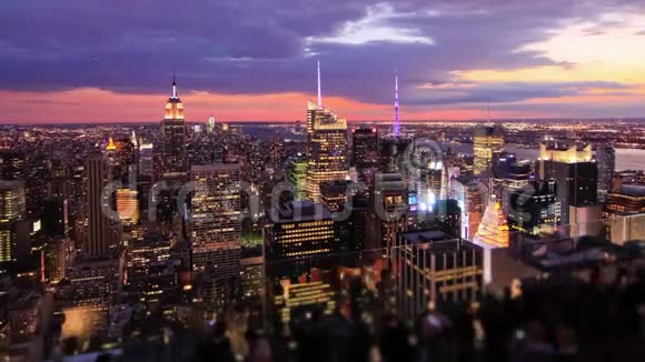 纽约城市景观时间流逝黄昏视频的预览图