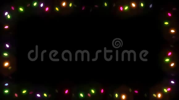 圣诞灯架加兰灯泡彩色02视频的预览图
