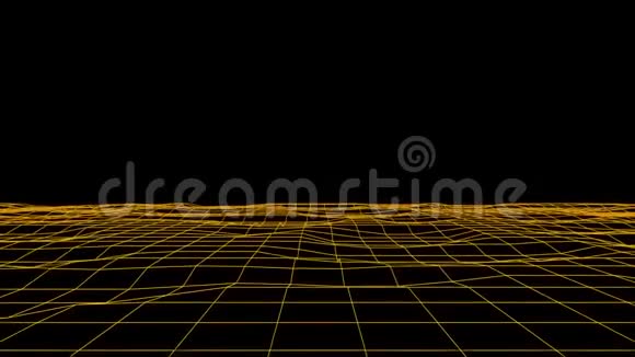 3D金流数字网格地板可循环图形单元背景视频的预览图