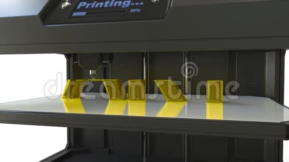 打印金色ART文字与3D打印机金属打印时间推移动画视频的预览图