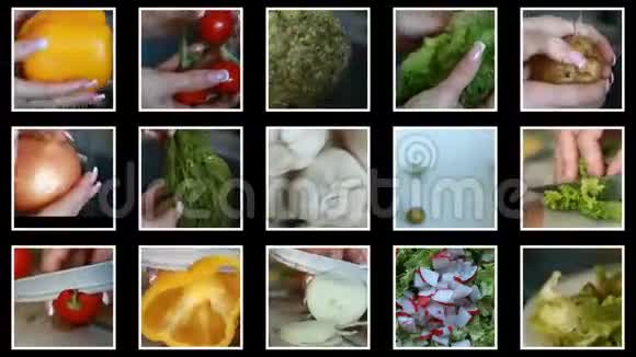 蔬菜沙拉的准备蔬菜菜视频的预览图