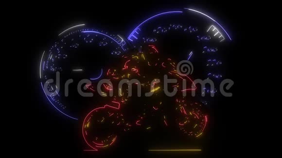 摩托车赛车转弯激光动画视频的预览图