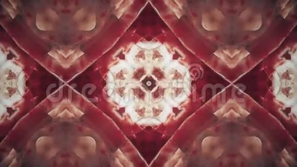 红色万花筒序列图案抽象五彩运动图形背景美丽明亮的装饰视频的预览图