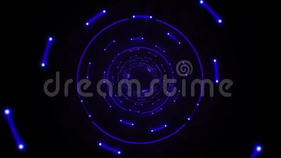 蓝色抽象光圈无缝循环视频的预览图