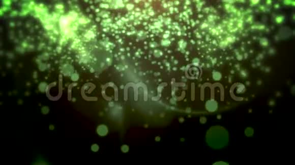 抽象绿色bokeh和颗粒掉落新年快乐圣诞快乐背景闪亮视频的预览图