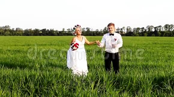 恋爱中的漂亮夫妇新婚夫妇视频的预览图