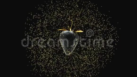 漂浮在空中的黑色草莓3D级视频的预览图