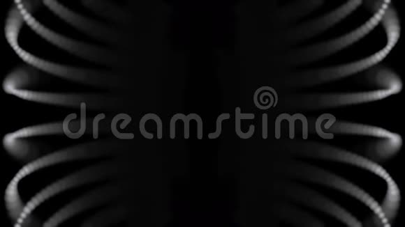 抽象小白点在黑色背景上运动无缝循环数码的单色的发光的粒子视频的预览图