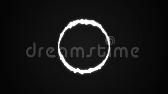 黑色背景上的抽象圆圈就像黑色背景下的环形电影一样黑白圆圈运动视频的预览图