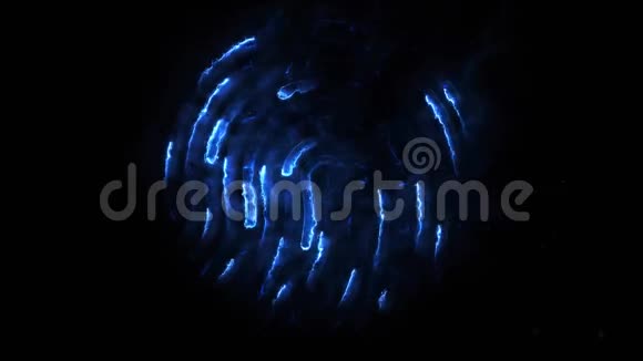 克隆指纹的胺化黑色上有火花的指纹出现和消失的动画视频的预览图