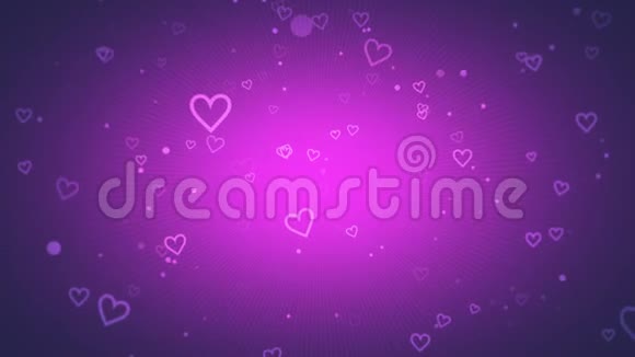 动画浪漫粉红色的心闪亮的背景视频的预览图