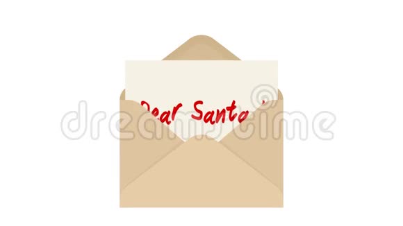 从信封里拿出亲爱的圣诞老人和愿望清单卡片视频的预览图