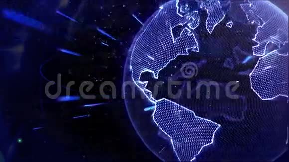 大陆动画星球连接网络概念视频的预览图