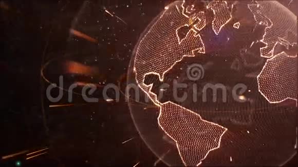 大陆动画星球连接网络概念视频的预览图