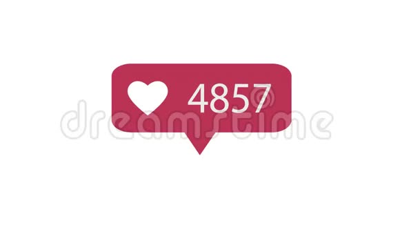 动画4K粉色就像白色背景上的图标就像统计社交媒体视频的预览图