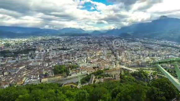 法国格勒诺布尔市的鸟瞰图视频的预览图