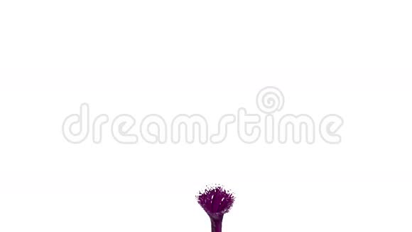 紫色液体龙卷风美丽的彩色漩涡汁孤立透明的液体旋涡如旋风式三维视频的预览图