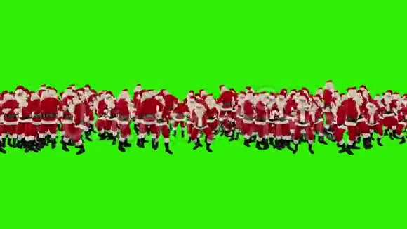 圣诞老人人群舞蹈圣诞晚会2013形状绿色屏幕股票镜头视频的预览图