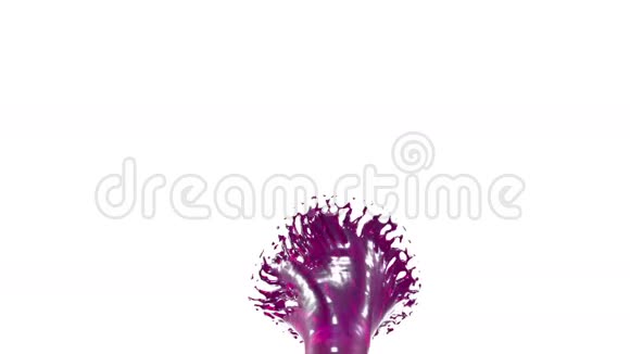紫色液体龙卷风美丽的彩色漩涡汁孤立透明的液体旋涡如旋风式三维视频的预览图