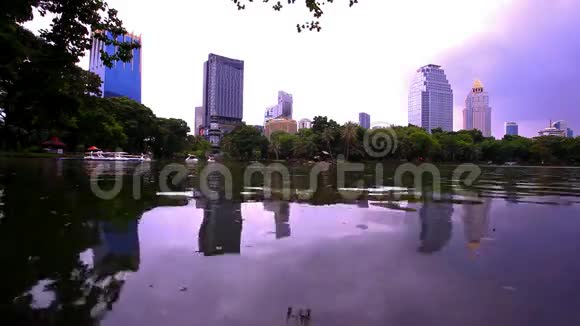 曼谷市区景色公共花园高清1920x1080视频的预览图